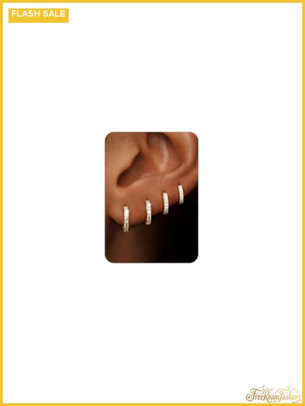 14K Gold Plated Hoop Earrings Stack Hypoallergenic Dainty Set for Women
